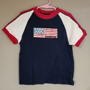 Vintage Oshkosh American Flag Tee Size 4t Blue